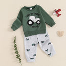 Toddler Boys Outfit Dinosaur Print Short Sleeve T-Shirt with Drawstring Waist Shorts Kids Clothing Set for Summer