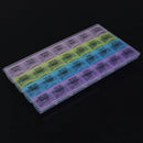 28-Compartment Medicine Tablet Dispenser Sealed Pill Capsule Splitters Case Moisture-proof Weekly Medicines Containers Daily Use