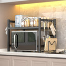 Expandable Microwave Shelf, Microwave Oven Rack Stand Holder Kitchen Corner Shelf Desktop Printer Shelf Rack, Bakers Rack