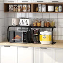 Microwave Kitchen Organizer Carbon Steel Shelf Kitchen Table Storage Drill-Free Cutlery Spice Rack