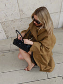 The Vilanelle | Oversized Long Trench Coat with Stand Collar