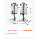 SucceBuy Beverage Dispenser 2.1 Gallon x2 Drink Dispenser, Stainless Steel + Plastic with Spigot Chamber Tray for Restaurants