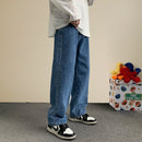 2023 Spring New Streetwear Baggy Jeans Men Korean Fashion Loose Straight Wide Leg Pants Male Brand Clothing Black Light Blue