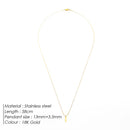ELANDIS Simple Square Pendant Necklace Stainless Steel Gold-Plated Men's Accessories Wholesale