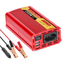 2000W车载逆变器12V DC转110V/220V 60HZ AC转换器带双USB快速车载充电器适配器（红色）