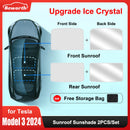 for Tesla Model 3 Highland 2024 Upgrade Ice Crystal Sunroof Sunshade Roof Sun Shade Skylight Blind Shading Nano Sun Visor Net