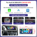 8.8"12.3" Car Multimedia Linux Touch Screen For Audi A4 2009-2015 Wireless CarPlay Android Auto Airplay Car Multimedia