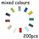 200PCS MOC Assemble Particles 3069 30070 1x2 Bricks Flat Tile Smooth 1*2 Building Blocks DIY Educational Creative Toy for Kids