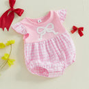 My First Easter Baby Girl Outfits Cute Rabbit Bubble Romper Newborn Collared Smocked Bodysuit Summer Clothes