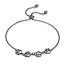 Bamoer Genuine 925 Sterling Silver Cute Pet Footprints Bracelet Cat Paw Adjustable Chain Bracelet for Women Birthday Gift SCB096