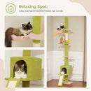 Adjustable 210-274CM Floor to Ceiling Cat Tree Tower 5 Tiers Climbing Tree for Indoor Cats with Condo Scratching Post Ladders