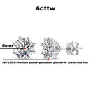 Smyoue 2ct Round Cut D Color Moissanite Earring Studs for Women 100% 925 Sterling Silver Lab Diamond Ear Stud White Gold Plated
