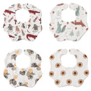 Kangobaby 4pcs Muslin Burp Cloths Sets Most Fashion Colorful Solid Color Baby Infinity Scarf Bibs