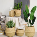 1Pc Nordic Style Seaweed Wicker Home Storage Perfect For Dirty Clothes Plants And Sundries Hanging Decor Basket