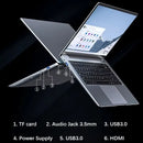 New Ultra Slim Laptop 14.1" 16GB RAM 2TB SSD Intel N3700 Notebook Gamer 1920*1080 Display Office Study Computer PC Windows 11 Pro