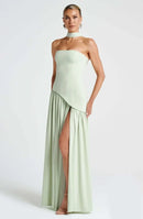 The Helios | Butter Yellow Pleated Gown with Backless Silhouette