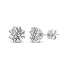 Smyoue 2ct Round Cut D Color Moissanite Earring Studs for Women 100% 925 Sterling Silver Lab Diamond Ear Stud White Gold Plated