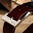 Leather Men's Belt Fashion Metal Alloy Pin Buckle Adult Luxury Brand Jeans Business Casual Waist Male Strap Brand
