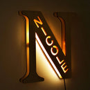 Custom Letters LED Night Light Wooden Engraved Name Home Decor Wedding Birthday Party Christmas New Year Decoration Lover's Gift