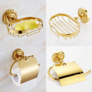 Gold Bath hardware Set Bathroom Accessories Shelf Soap Dish Toilet Paper Holder Soap Dispenser Robe Hook ELM53G