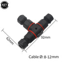 IP68 T Shape Waterproof Connector 3 Pin Wire Connectors Quick Screw Connect Push-in Terminals Electric Junction Box DIY