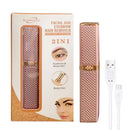 2 in 1 Women's Electric Epilator USB Charging Portable Hair Remover Bikini Painless Shaver for Women Body Facial Eyebrow Trimmer