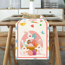 2025 Easter Rabbit Table Runner Linen Bunny Dining Table Cloth Placemat Spring Holiday Happy Easter Decoration For Home Kitchen