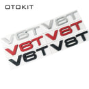 Car Styling 3D Metal V6T V8T V6 V8 T Fender Side Body Emblem Tail Trunk Fender Badge Sticker For Audi A4 A3 A5 A6 A1 Q3 Q5 Q7
