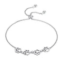 Bamoer Genuine 925 Sterling Silver Cute Pet Footprints Bracelet Cat Paw Adjustable Chain Bracelet for Women Birthday Gift SCB096