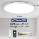MARPOU LED吸顶灯 80W 50W 现代可调光智能灯带遥控器 吸顶灯适用于客厅浴室厨房