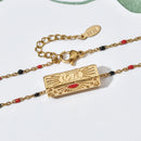 ZMZY Thin Stainless Steel Chain Boho Charm Turkish Eye Multi Color Necklace Evil Eye Pendant Necklace for Women Girls Jewelry