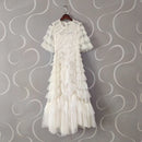 Quality Brand Designer Summer Holiday Layers Ruffles Cake Dress Women Long Maxi Prom Dresses Evening Midi Tulle Vestidos