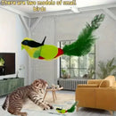Wall‑Mounted Sound‑Activated Plush Bird Catnip Toy, Interactive Kitten Chasing Teaser, Indoor Pet Play Entertainment Accessory