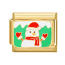 FUNIQUE Romantic Christmas Tree Snowman Sleigh Garland Italian Charm Links Fit 9mm Bracelet Stainless Steel DIY Jewelry Making