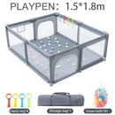 2026 Baby Playpens Light Gray Corralito for Baby Playground with Pull Ring Child Safety Barrier Fence Ball Box Game Playpen