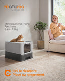 Feandrea Hidden Cat Litter Box, Cat Litter Tray with Hood, Slide-Out Tray, Scoop, Brush, Spacious for Large Cats