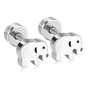 LUXUSTEEL Lovely Coloful Animal Stud Earrings For Girls Stainless Steel Anti-allergy Rabbit Penguin Dog BFF Jewelry Gifts