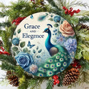 Peacock Metal Wall Art Sign 7.8" - Perfect for Farmhouse, Garden Bar, Office & Home Decor - Great Housewarming or Teacher Gift