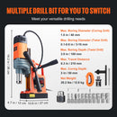SucceBuy 1300W 1400W 2" Electric Drilling Machine Magnetic Drill Press Boring Diameter Power Drill 1-second Release Drill