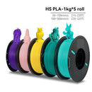 KEEPANG PLA/HS-PLA/PETG/Silk PLA 3D Printer Filament 1.75mm Mix Color 5Rolls High Speed PLA Printinng Material for Bambu Lab