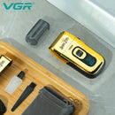 VGR电动剃须刀专业胡须剃须刀往复式光头剃须刀修剪器可充电LED显示屏金色V-332