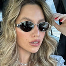 DDDLONG Metal Fashion Punk Sunglasses Women Round Sun Glasses Classic Vintage UV400 Party Beach Travel Outdoor Shades Men D457