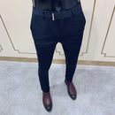 Spring and Autumn Men's Pants Fashion Korean Slim Men's Casual Ankle Pants Streetwear Men's Pants Men's Black Grey