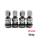 TQQTQQ 4Pcs/Set Car Truck Motorcycle Valve Short Stems Metal Bolt Tire Valve Stem Kit with Dust Cap Car Accessories