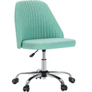 JHK Armless Small Desk Office Chair Cute Vanity Swivel Chair with Back Modern Fabric with Wheels Swivel Task Home Gaming Chair
