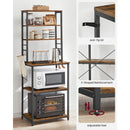 VASAGLE Kitchen Storage Rack, Coffee Bar, Baker s Rack, Total 6 Shelves and 6 Hooks, for Microwave, Steel Frame, 40 x 60 x 167cm