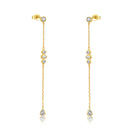 ANDYWEN 925 Sterling Silver Gold Mid long Necklace PIRAMIDE Long Earrings VERTICE Crystal CZ Fine Jewelry Set 2021 Wedding Gift