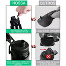 Stainless Steel Vacuum Insulated Water Bottle, Wide Mouth Sports Bottle, Leak Proof Lid with Cord