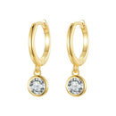 BAMOER 925 Sterling Silver Clear CZ Waterdrop Hoop Earrings for Women, 14K Gold Plated Statement Basic Jewelry 2 Colors SCE830