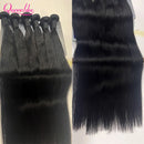 Queenlike Straight Human Hair Bundles with 2x6 Deep Middle Part HD Lace Closure 12A Brazilian Raw Hair Bundles with Closures